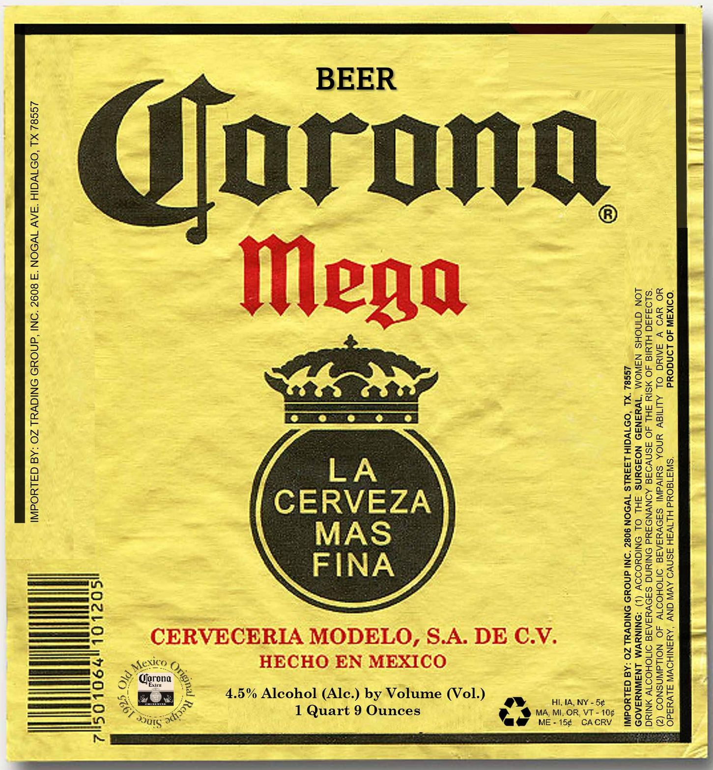 Corona Mega label