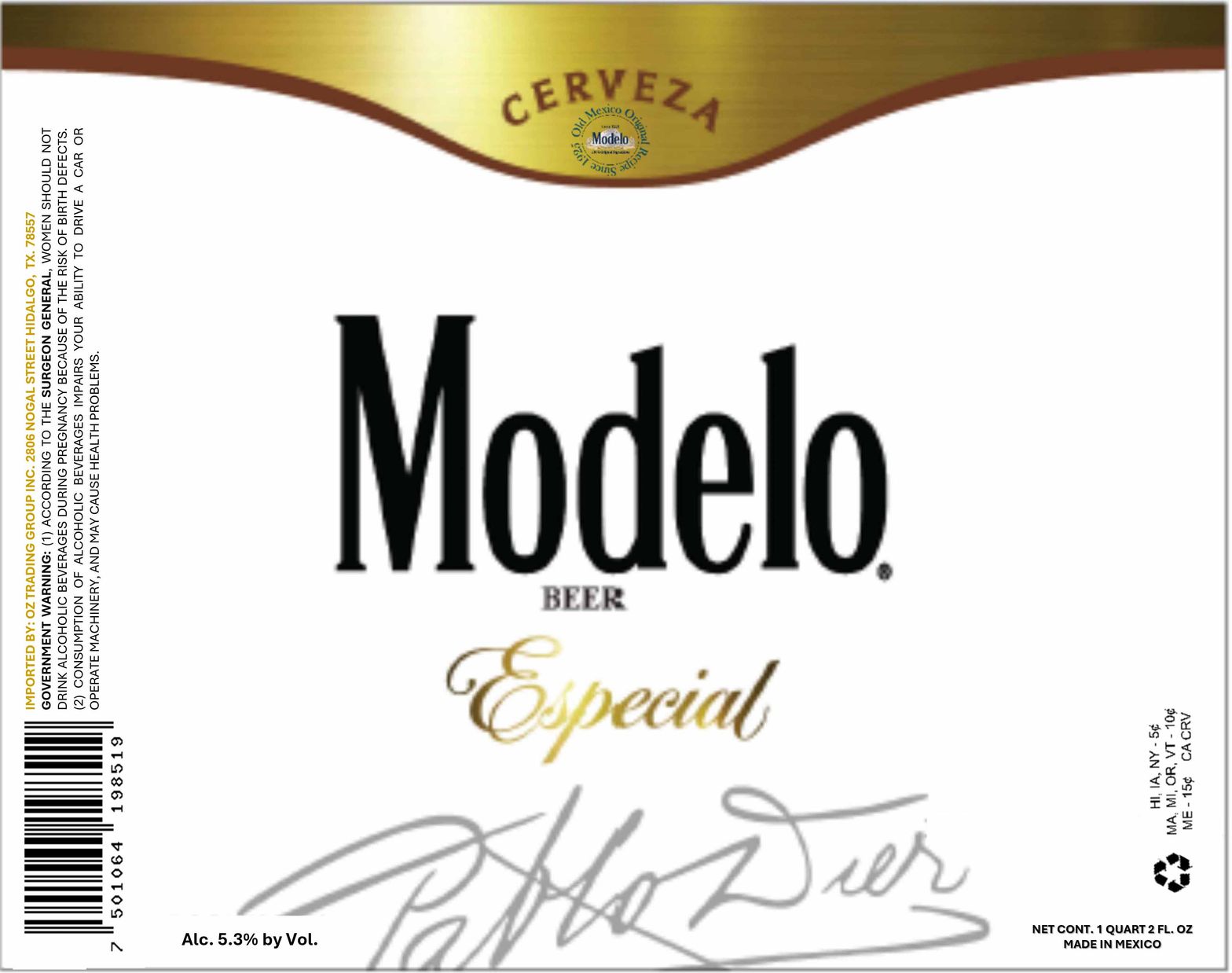 Modelo Especial label
