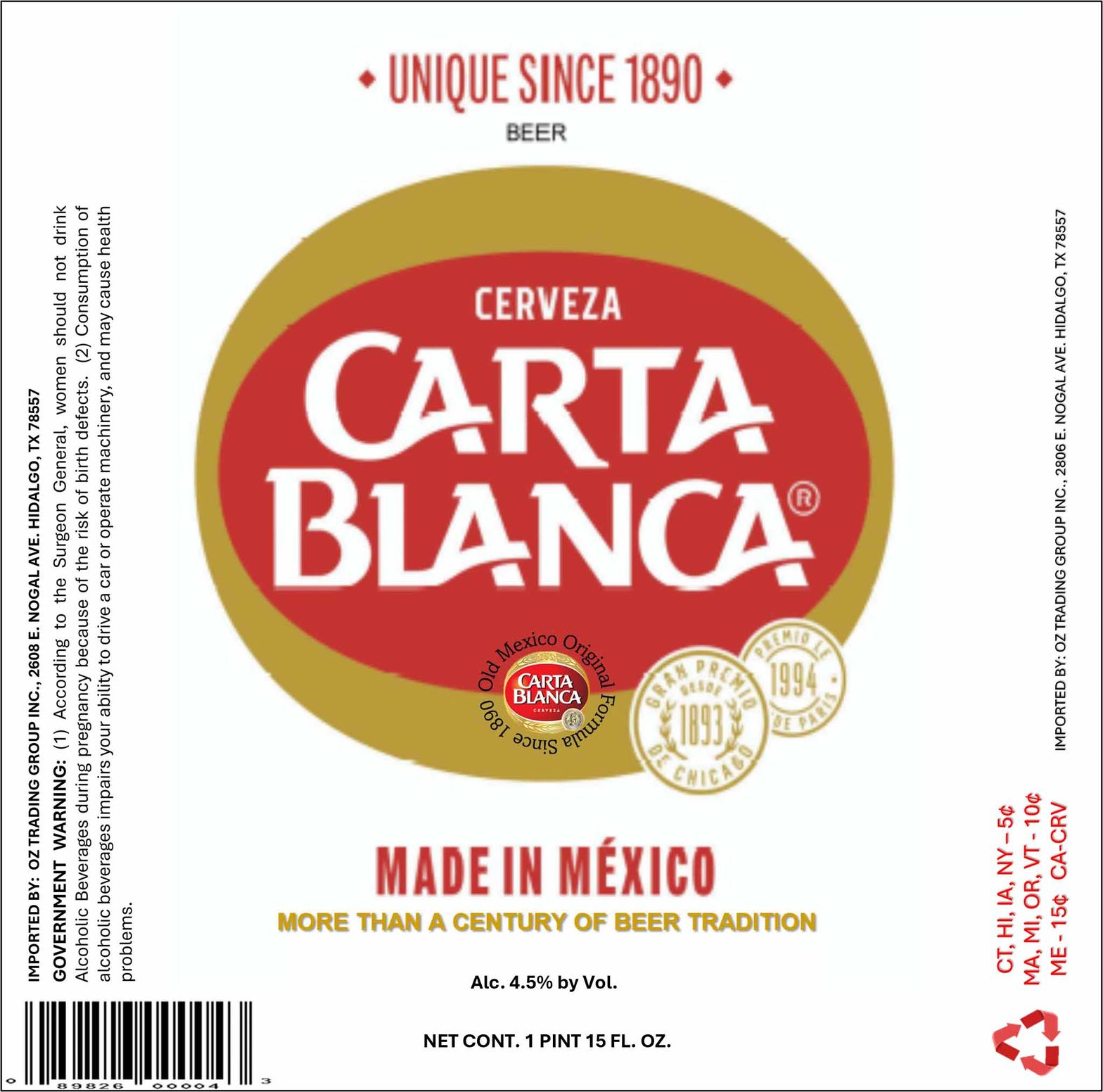 Carta Blanca label