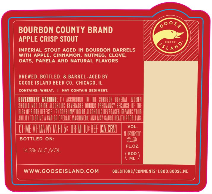 Bourbon County Brand Apple Crisp Stout label