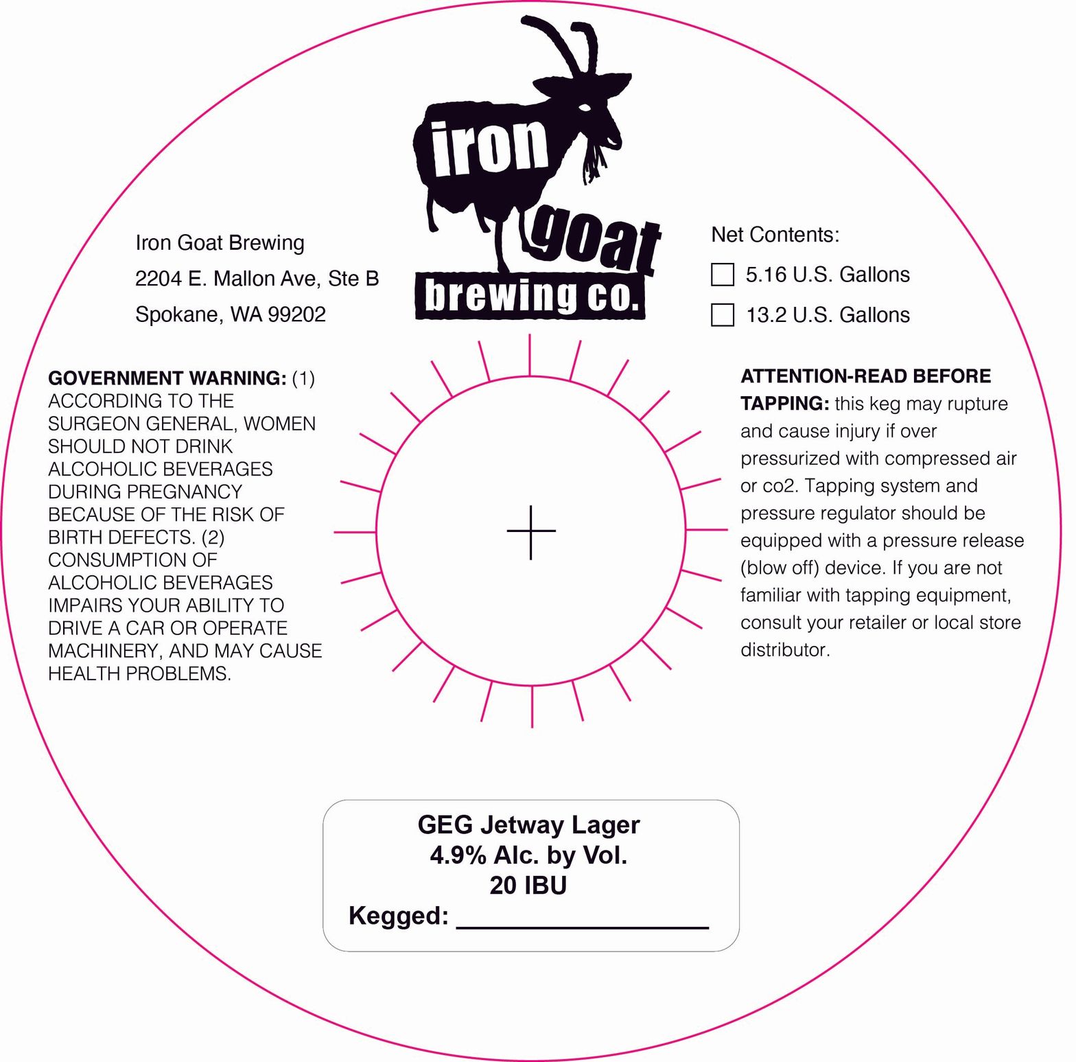 GEG Jetway Lager label