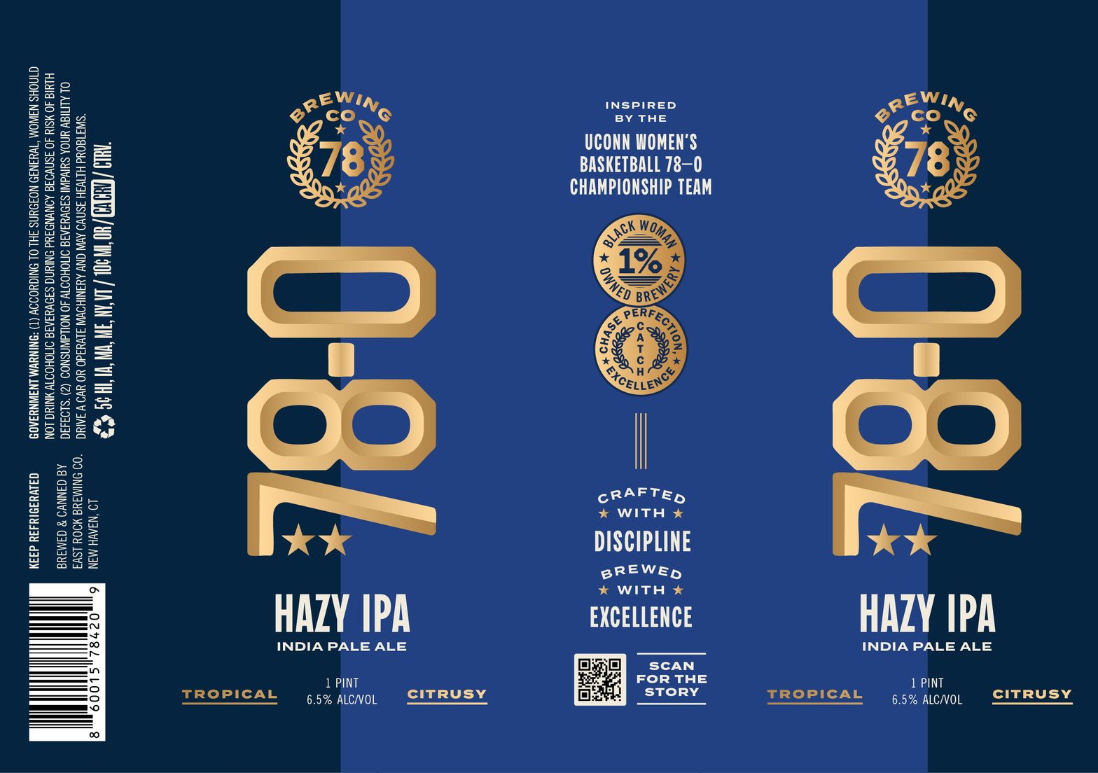 78-0 Hazy IPA label