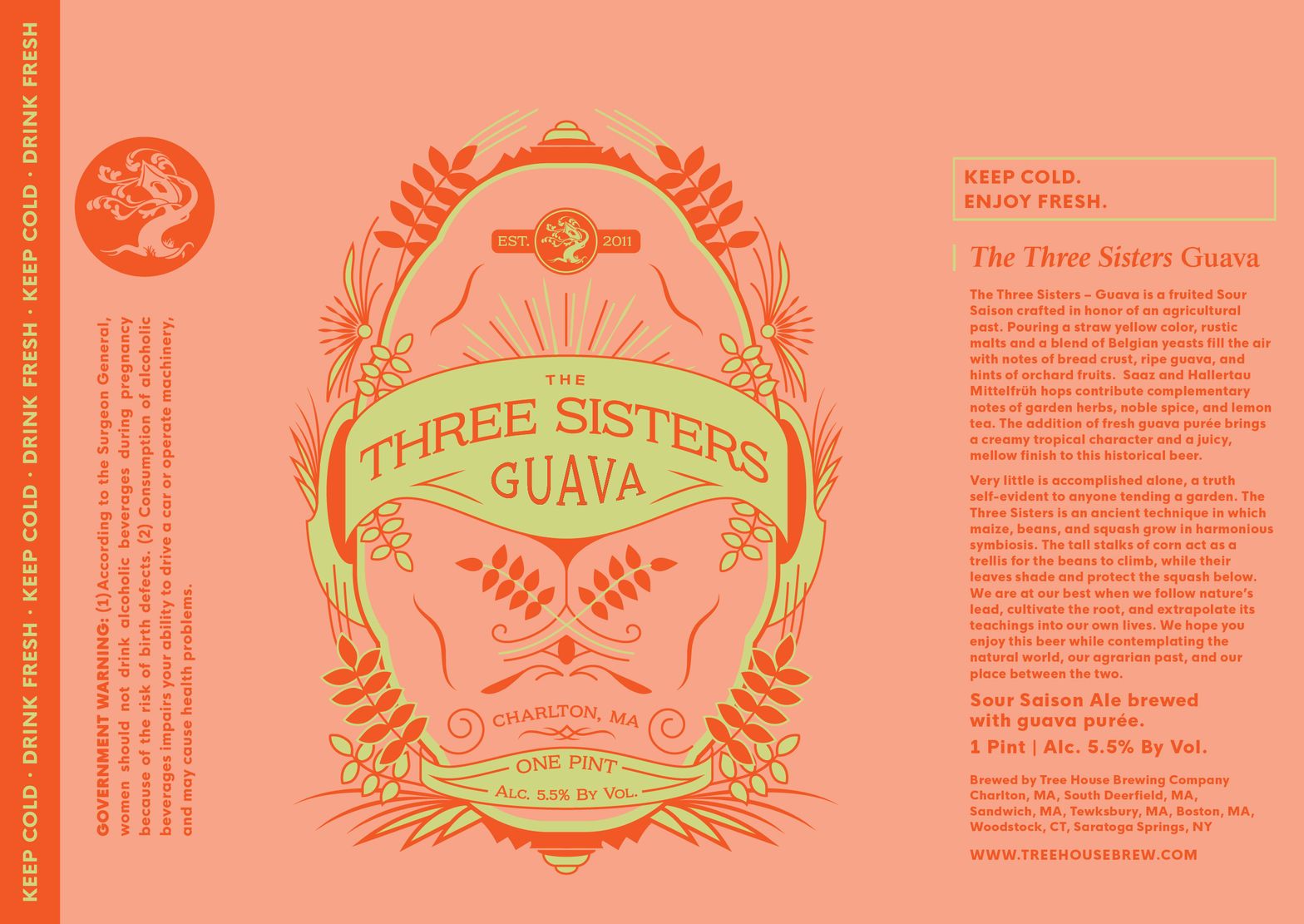 The Three Sisters Guava label