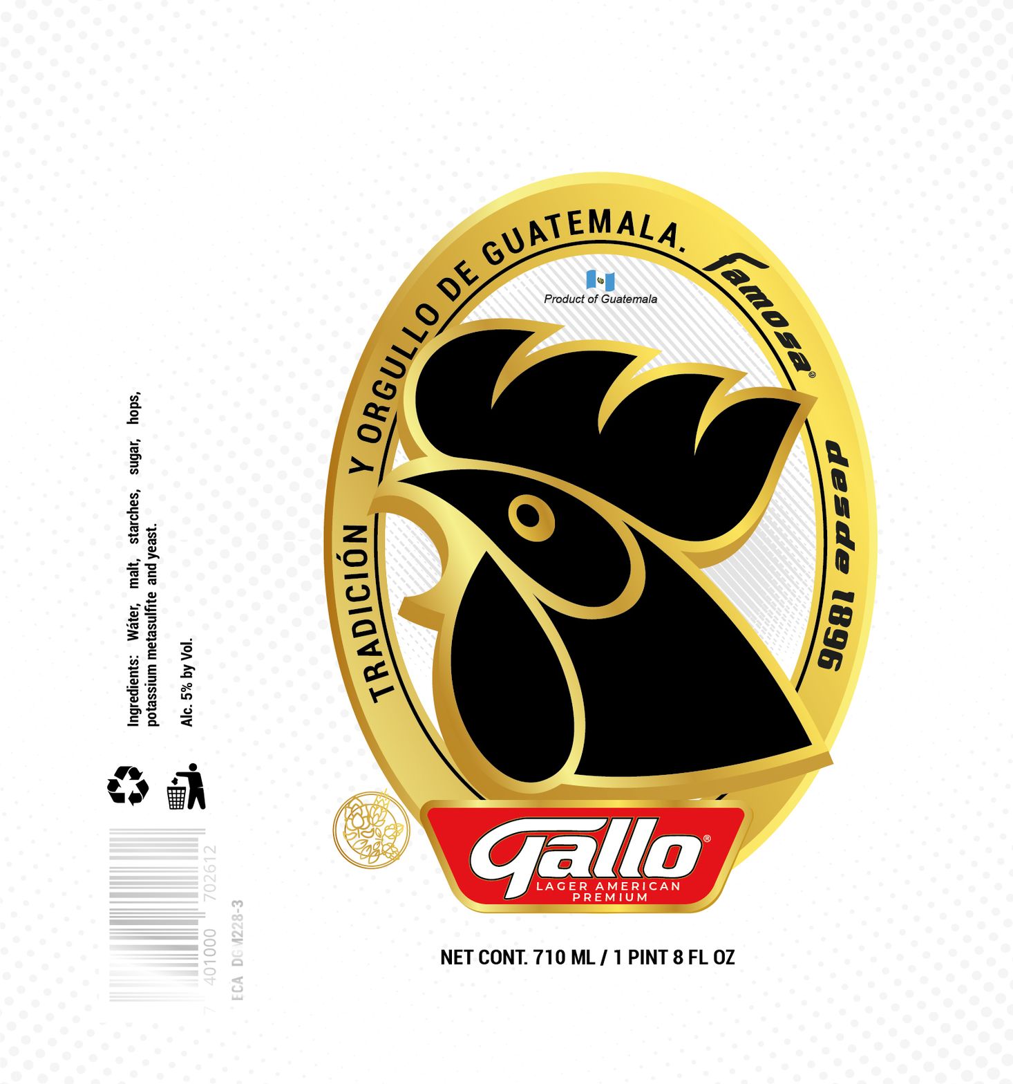 Gallo Lager American Premium label
