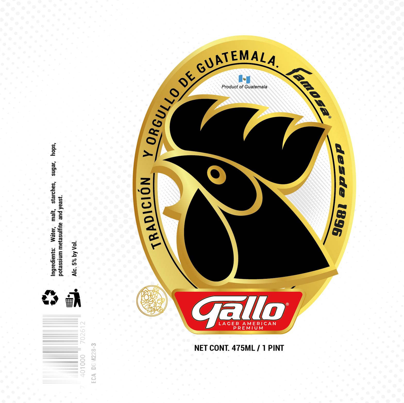 Gallo Lager American Premium label