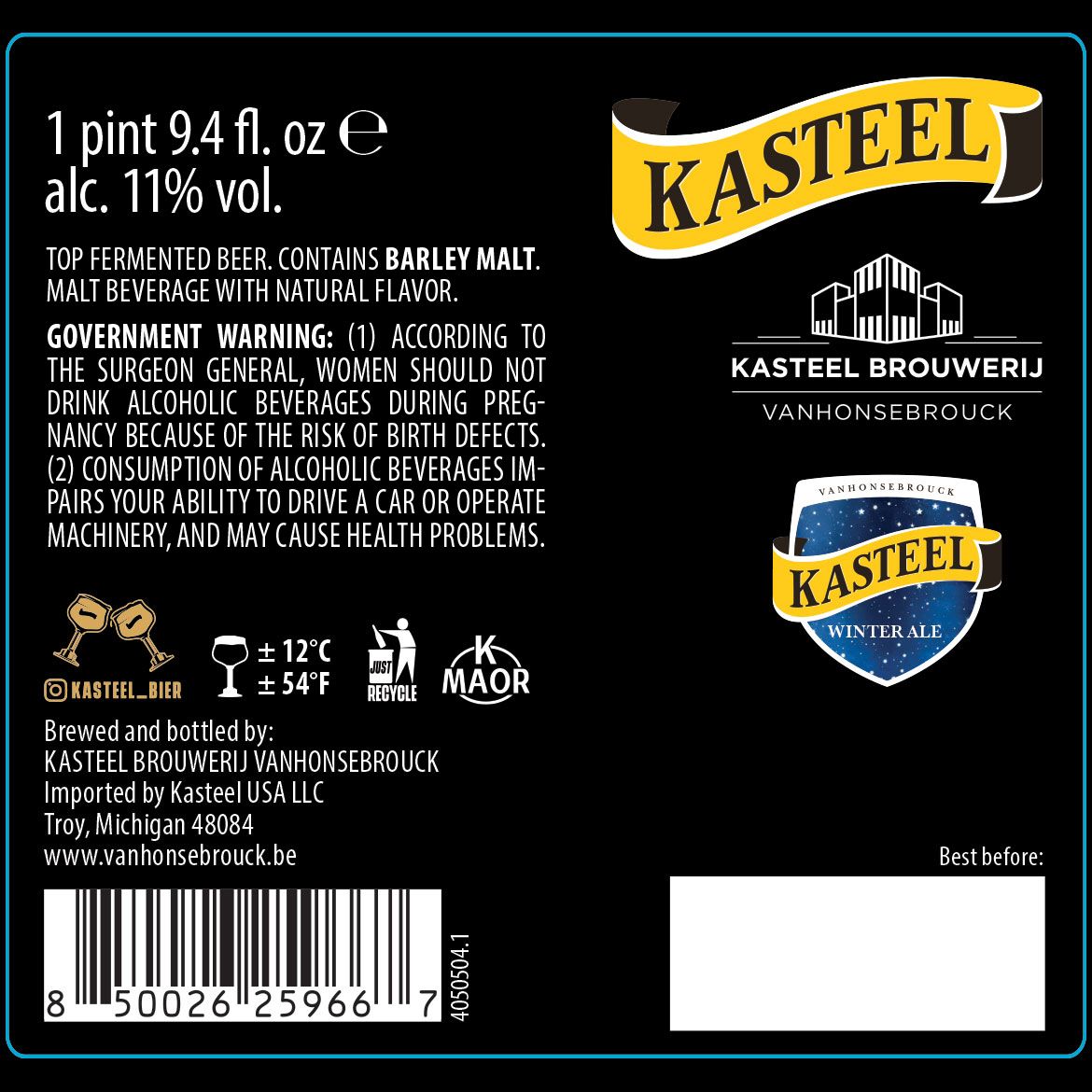 Kasteel Winter Ale label