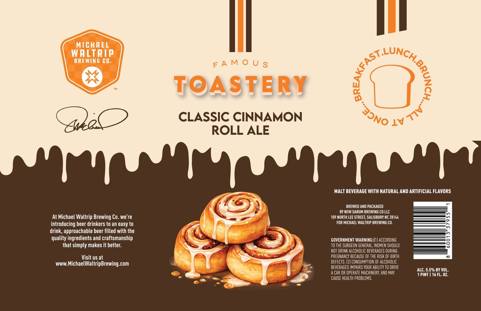 Famous Toastery Classic Cinnamon Roll Ale label