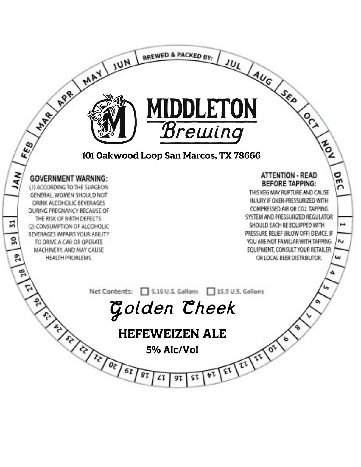 Golden Cheek label