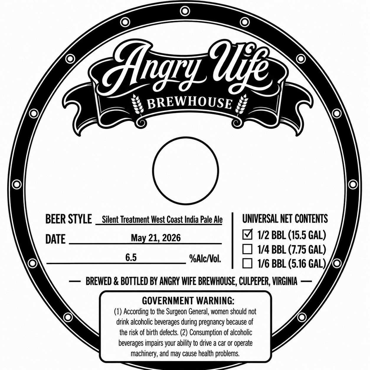 Silent Treatment West Coast India Pale Ale label