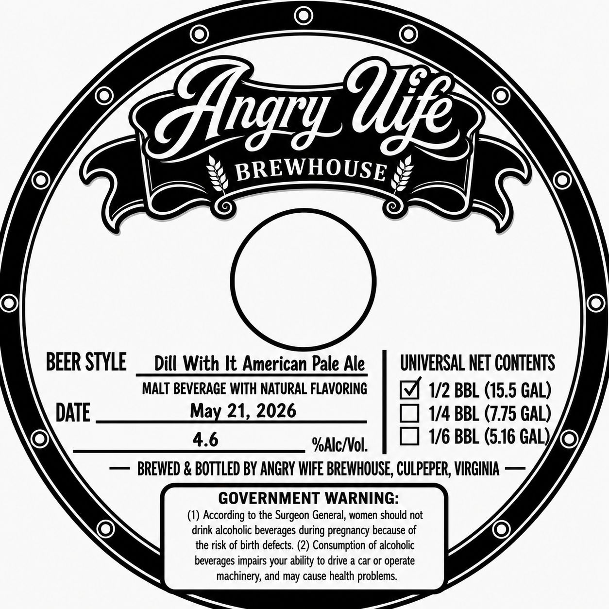 Dill With It American Pale Ale label