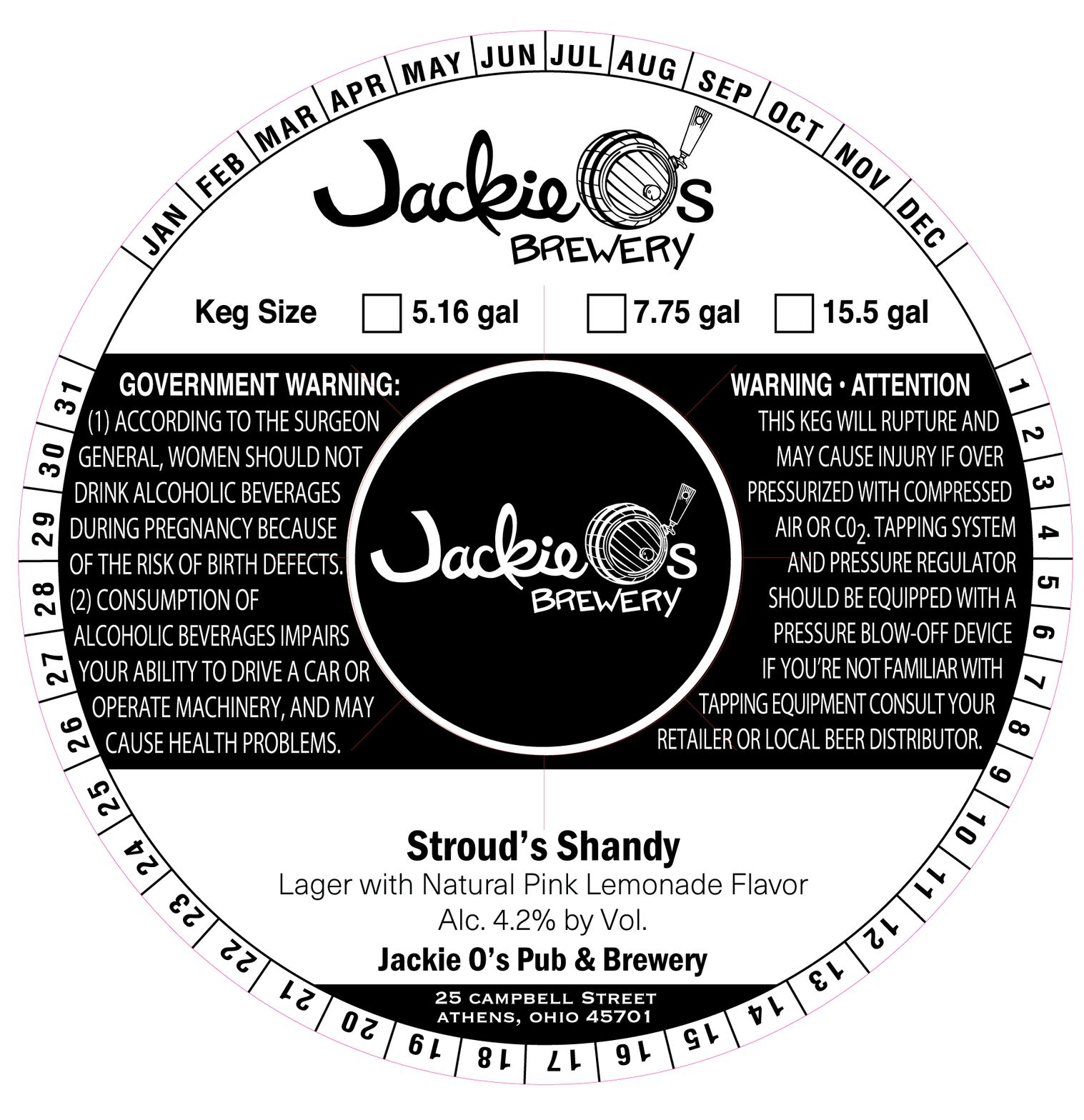 Stroud's Shandy label
