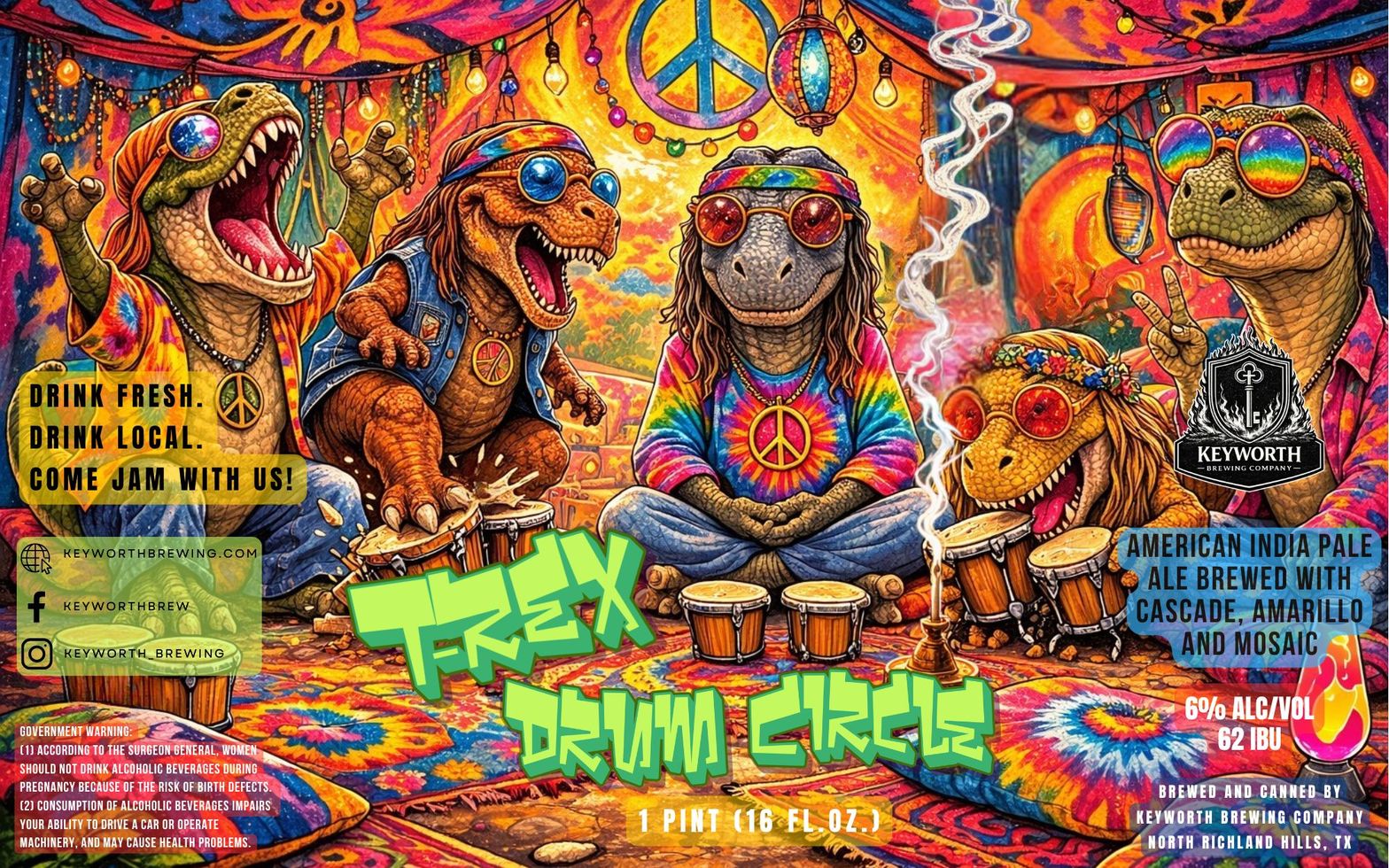 T-Rex Drum Circle label