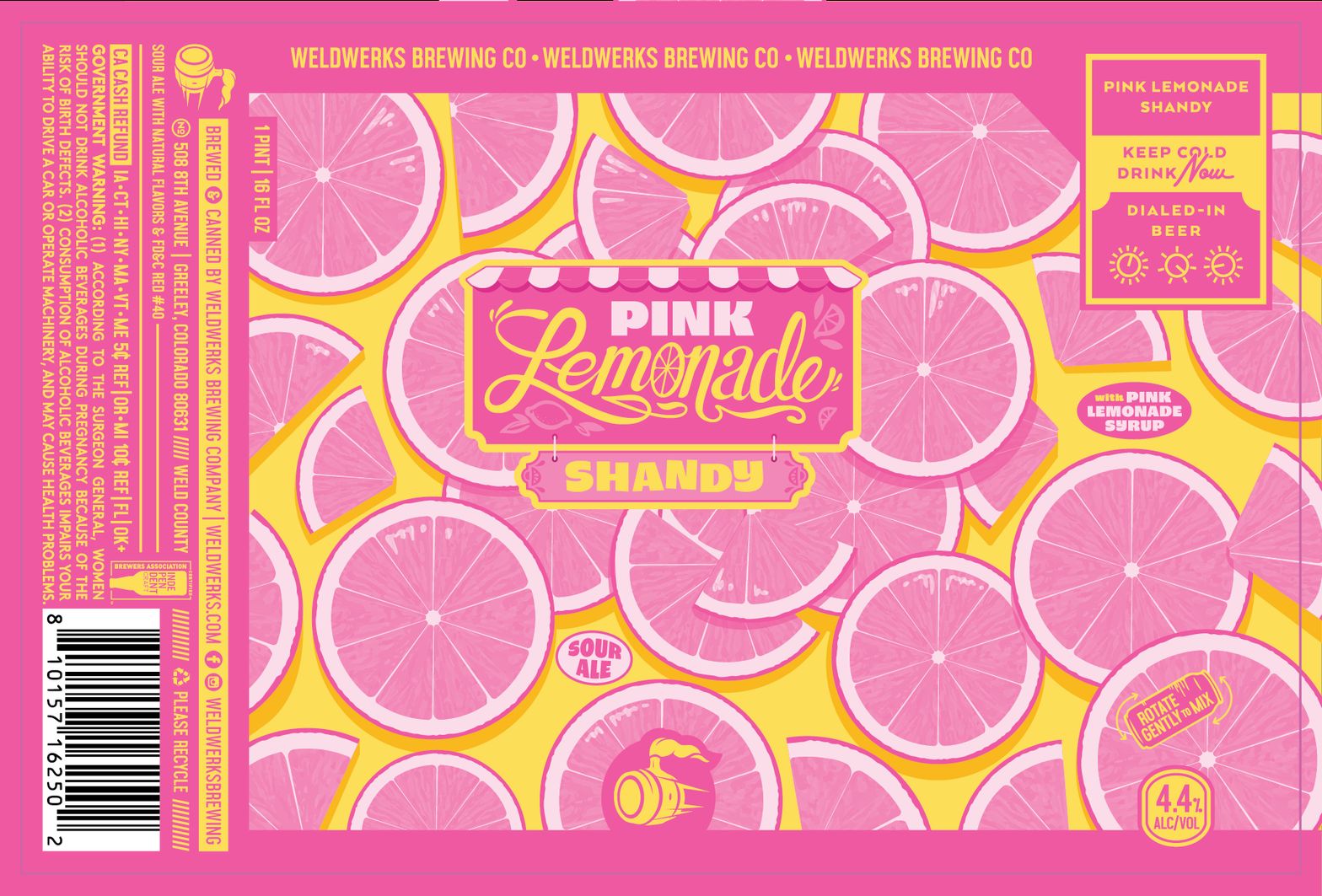 Pink Lemonade Shandy label