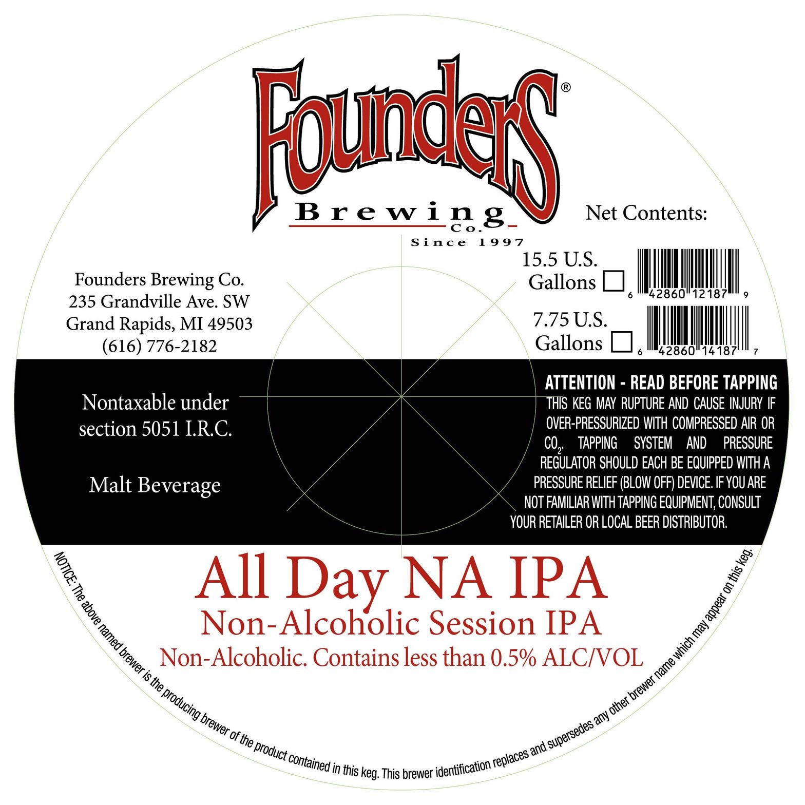 All Day NA IPA label