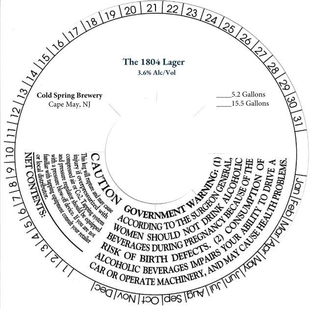 The 1804 Lager label