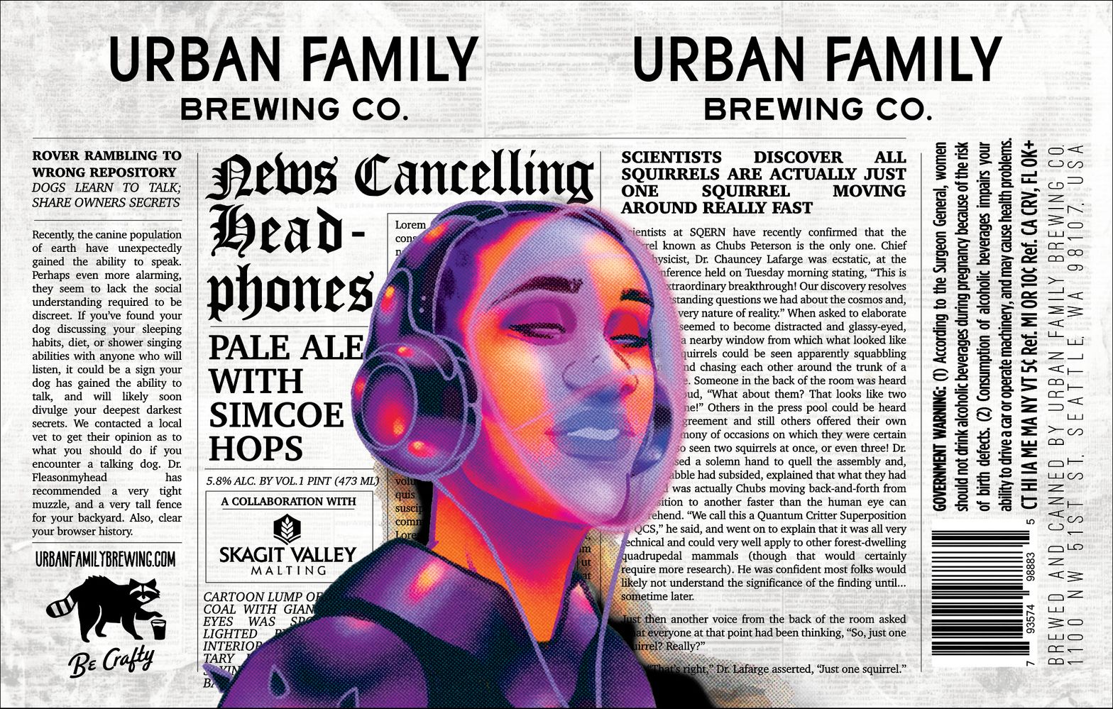 News Cancelling Head-phones label