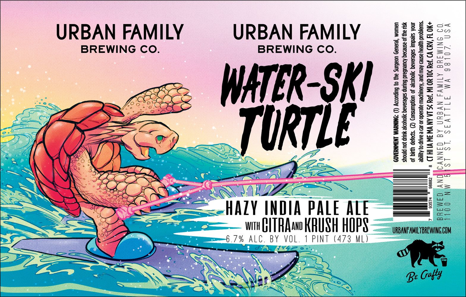Water-Ski Turtle label