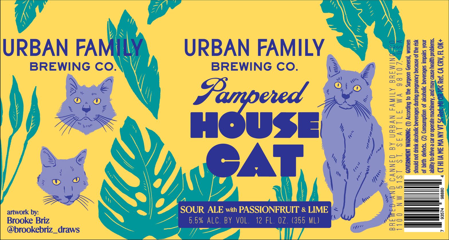 Pampered House Cat label