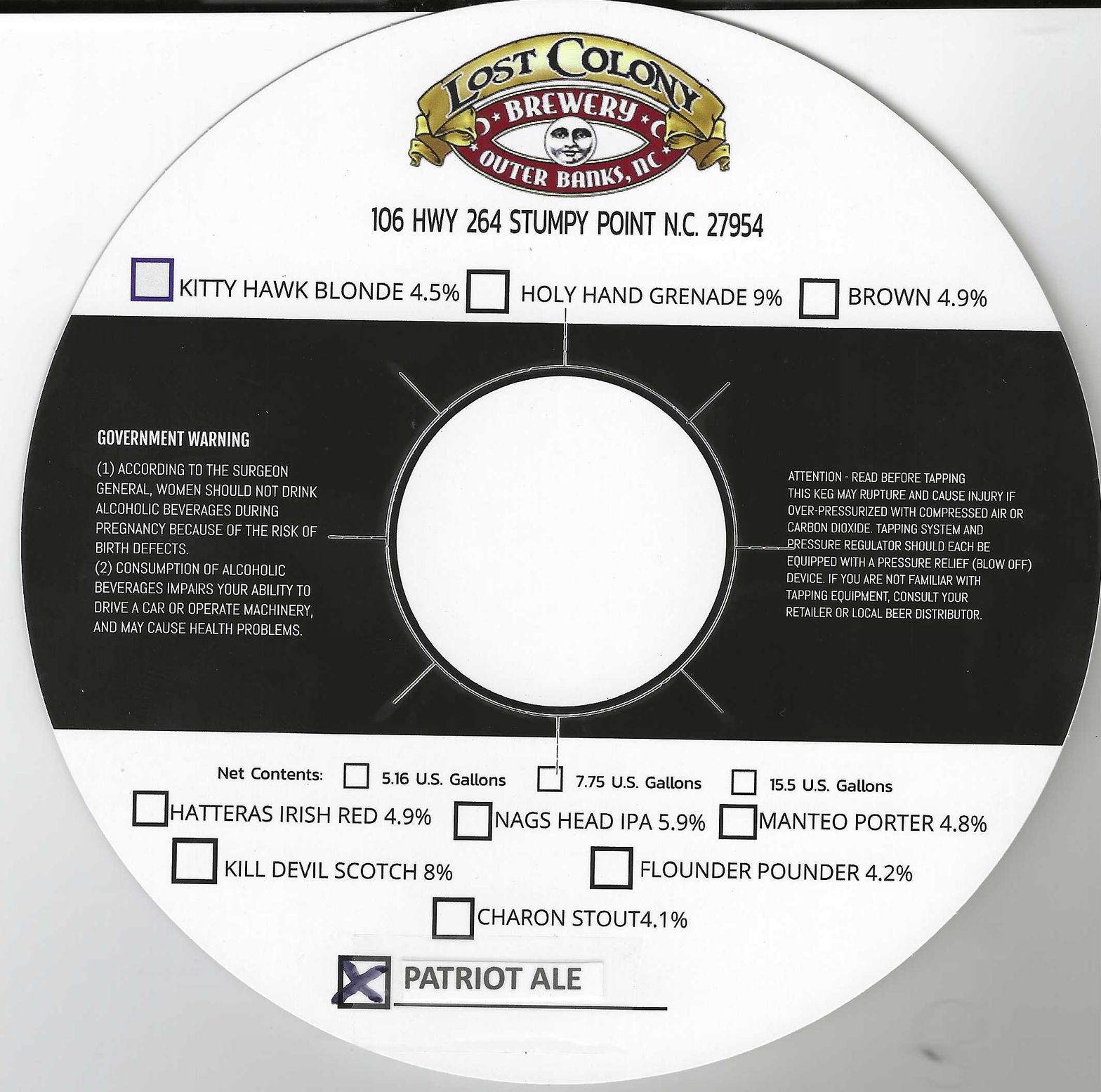 Patriot Ale label
