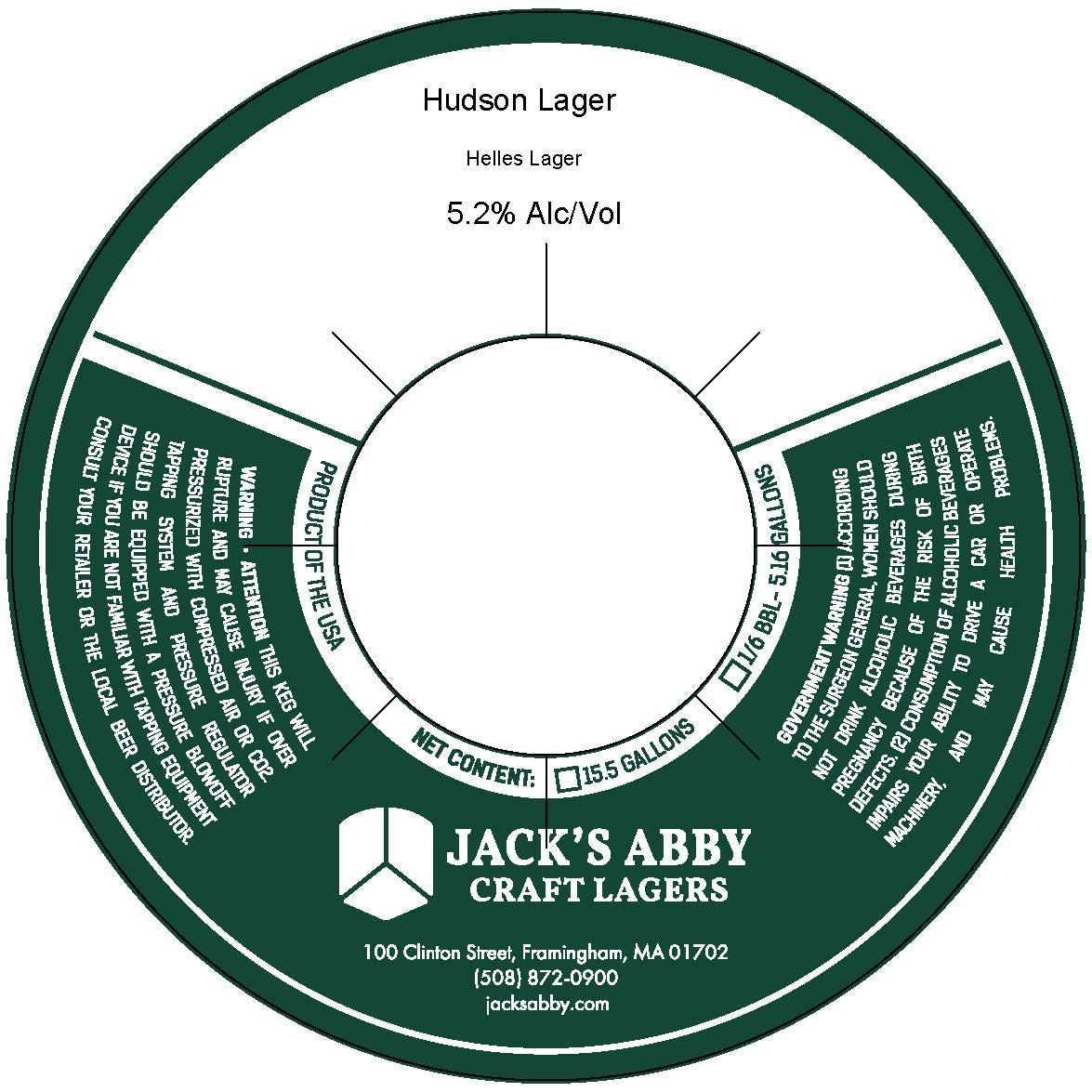 Hudson Lager label