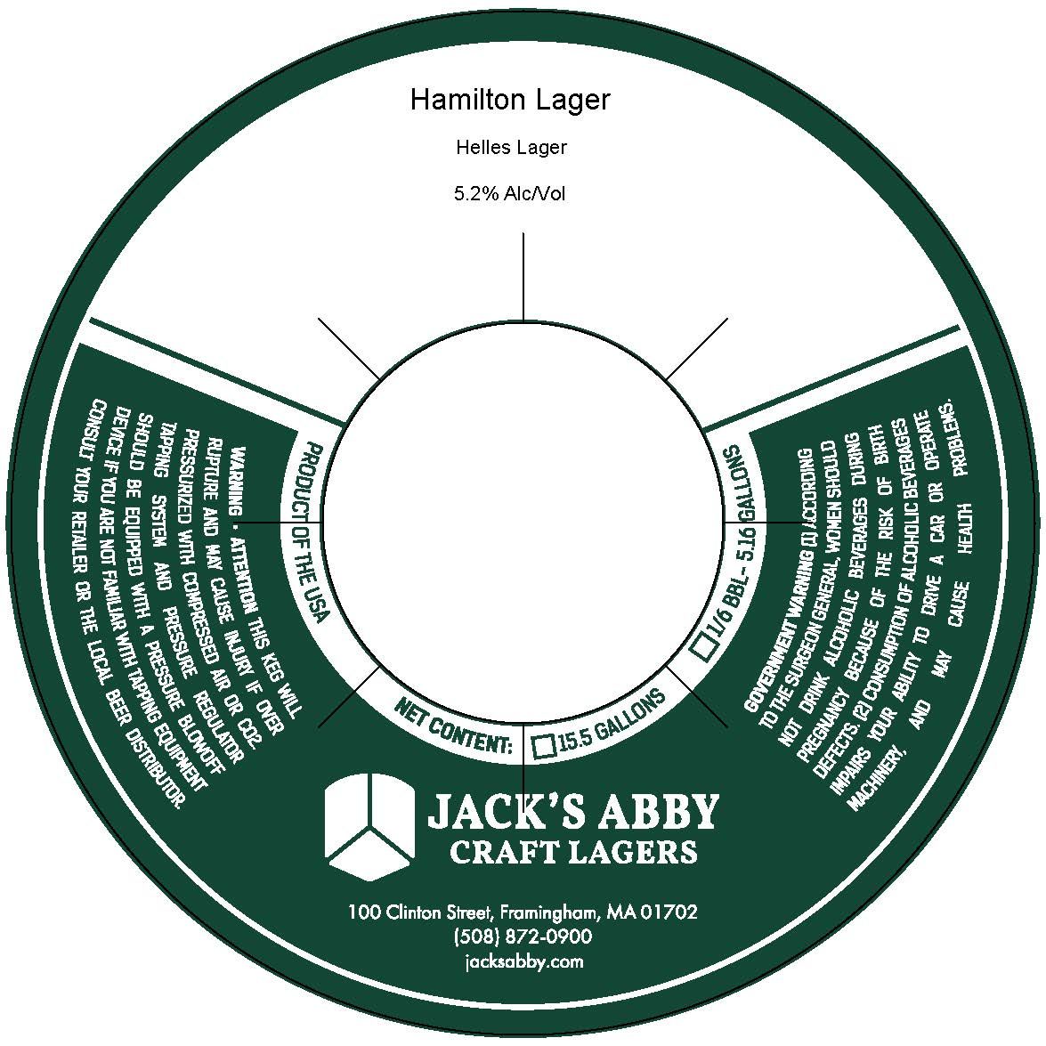 Hamilton Lager label