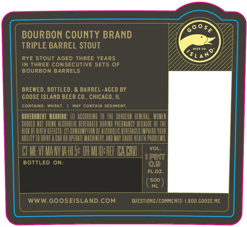 Bourbon County Brand Triple Barrel Stout label