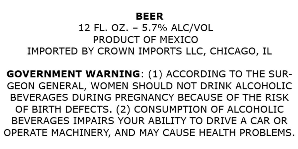 Crown Imports LLC Beer label