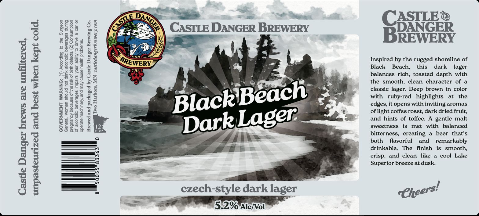 Black Beach Dark Lager label