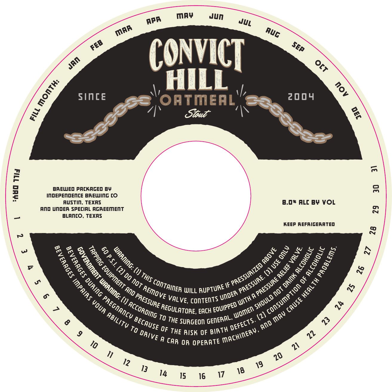 Convict Hill Oatmeal Stout label