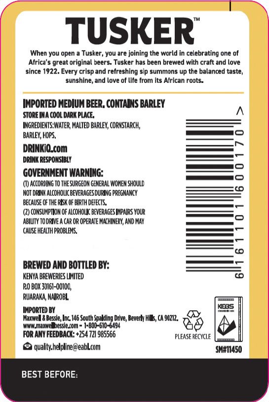Tusker Finest Kenyan Lager label