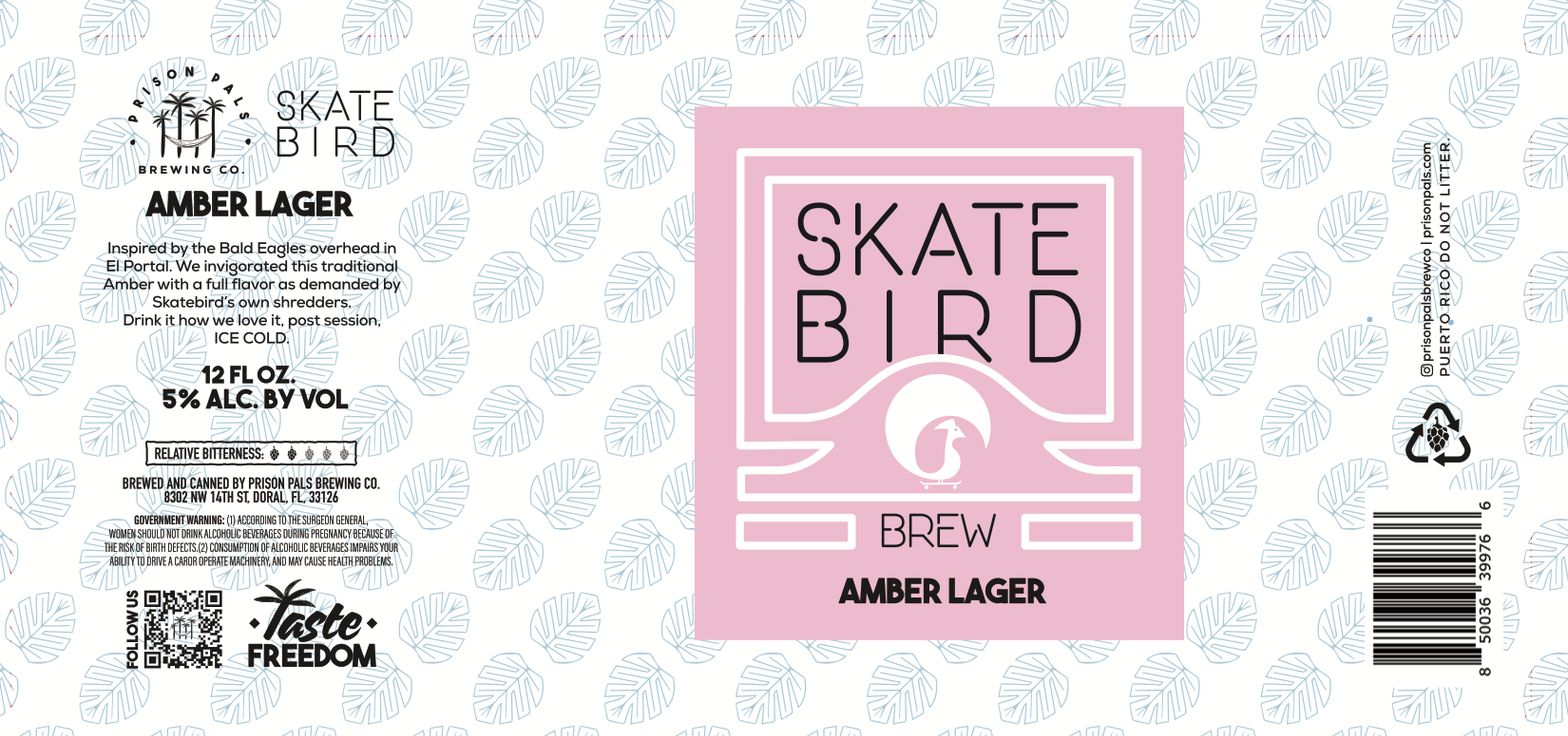 Skatebird Amber Lager label