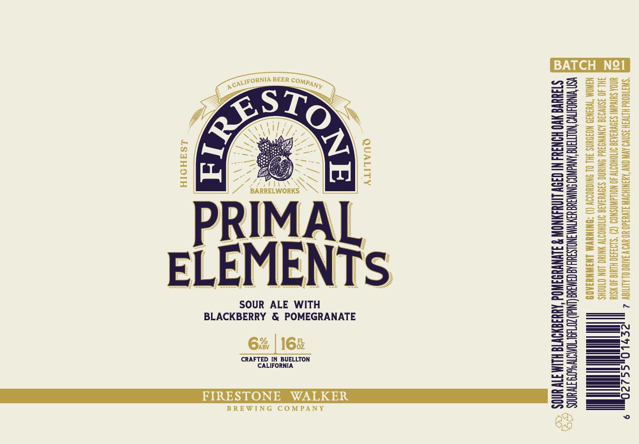 Primal Elements Blackberry & Pomegranate label