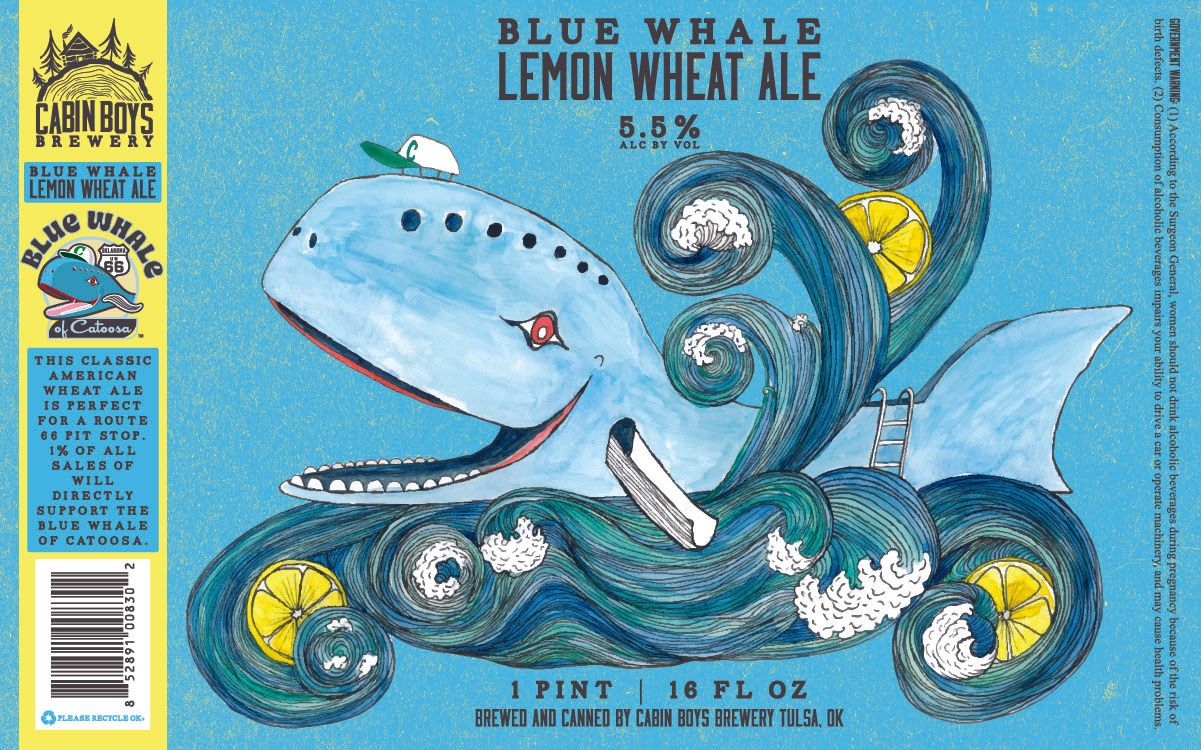 Blue Whale Lemon Wheat Ale label