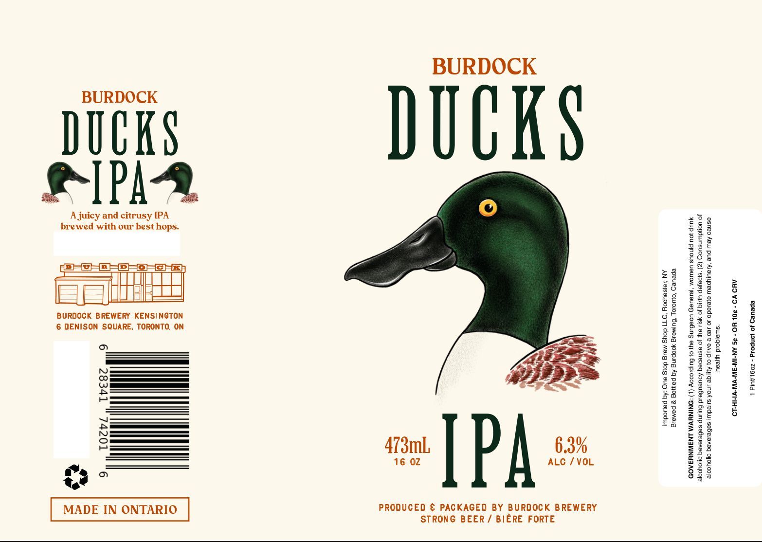 Ducks IPA label
