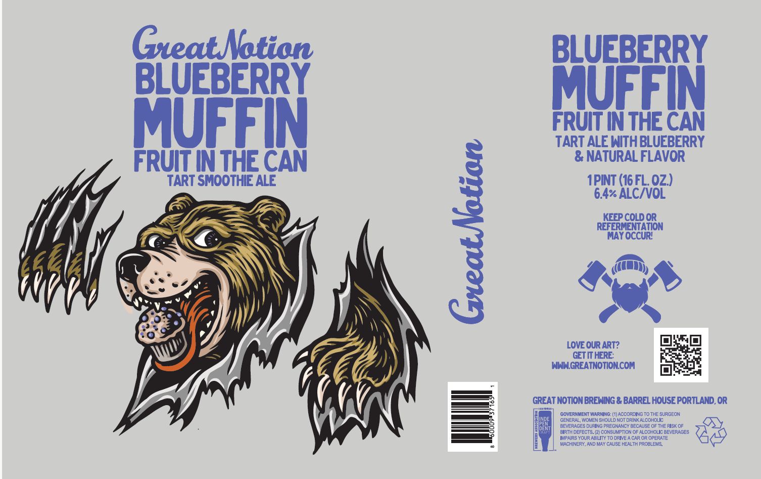 Blueberry Muffin Fruit In The Can label