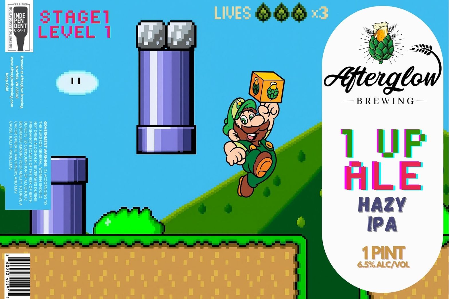 1 UP Ale label
