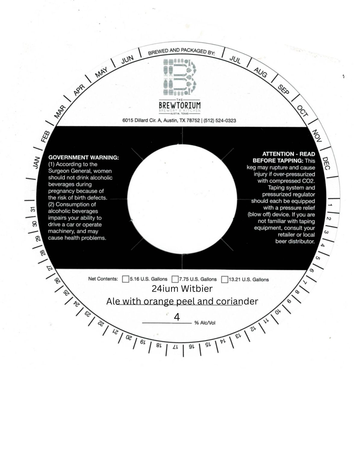 24ium Witbier label