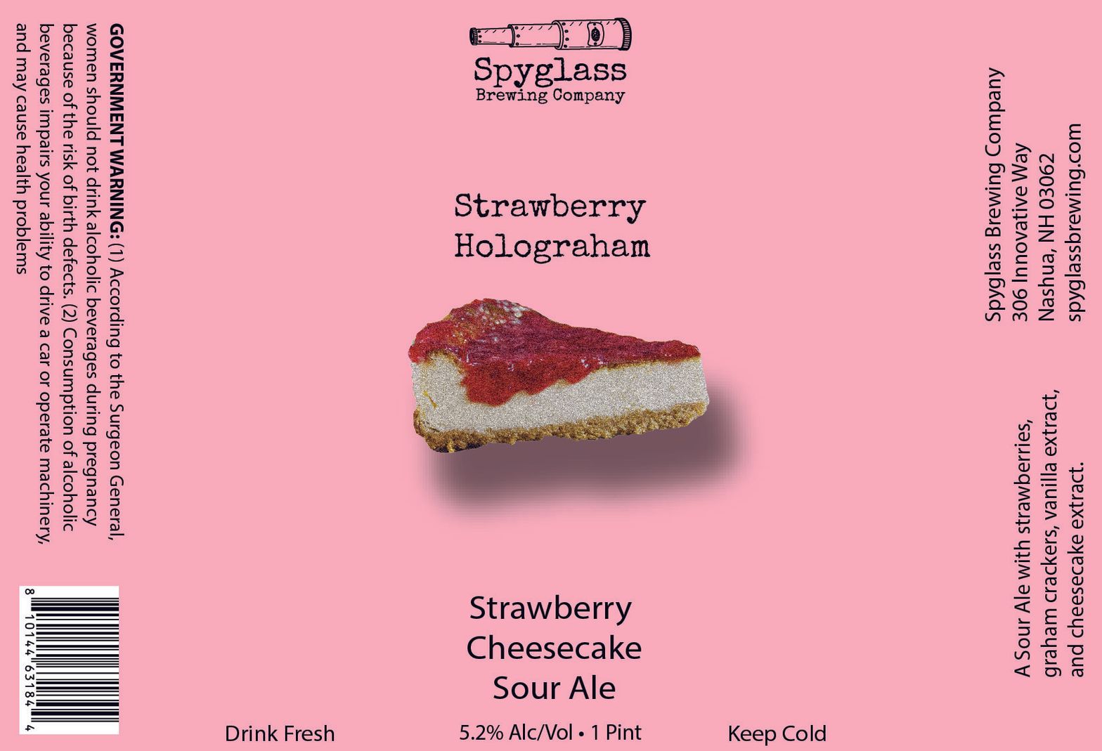 Strawberry Holograham label