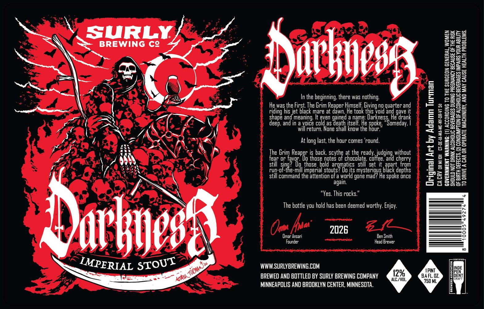 Darkness Imperial Stout label