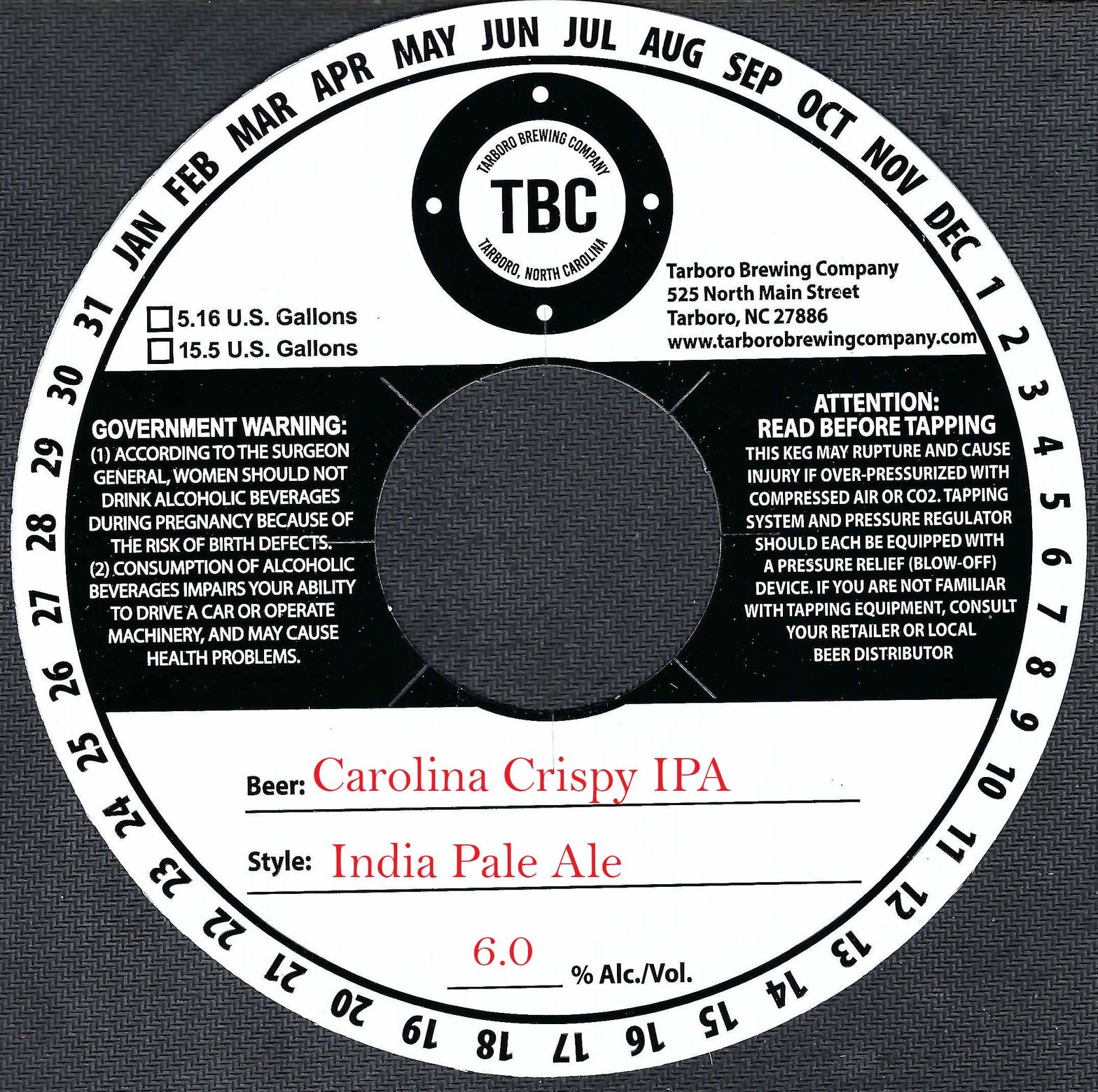 Carolina Crispy IPA label