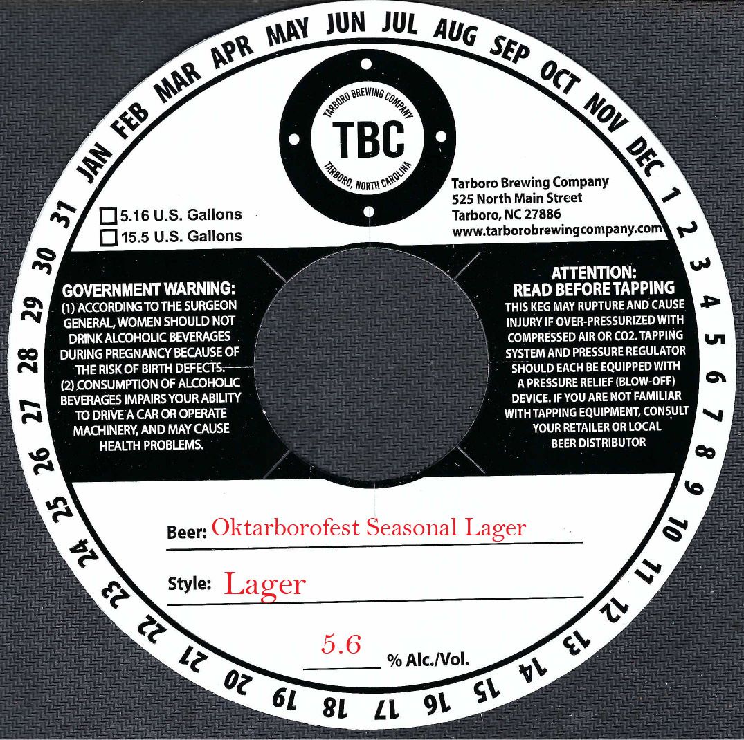 Oktarborofest Seasonal Lager label