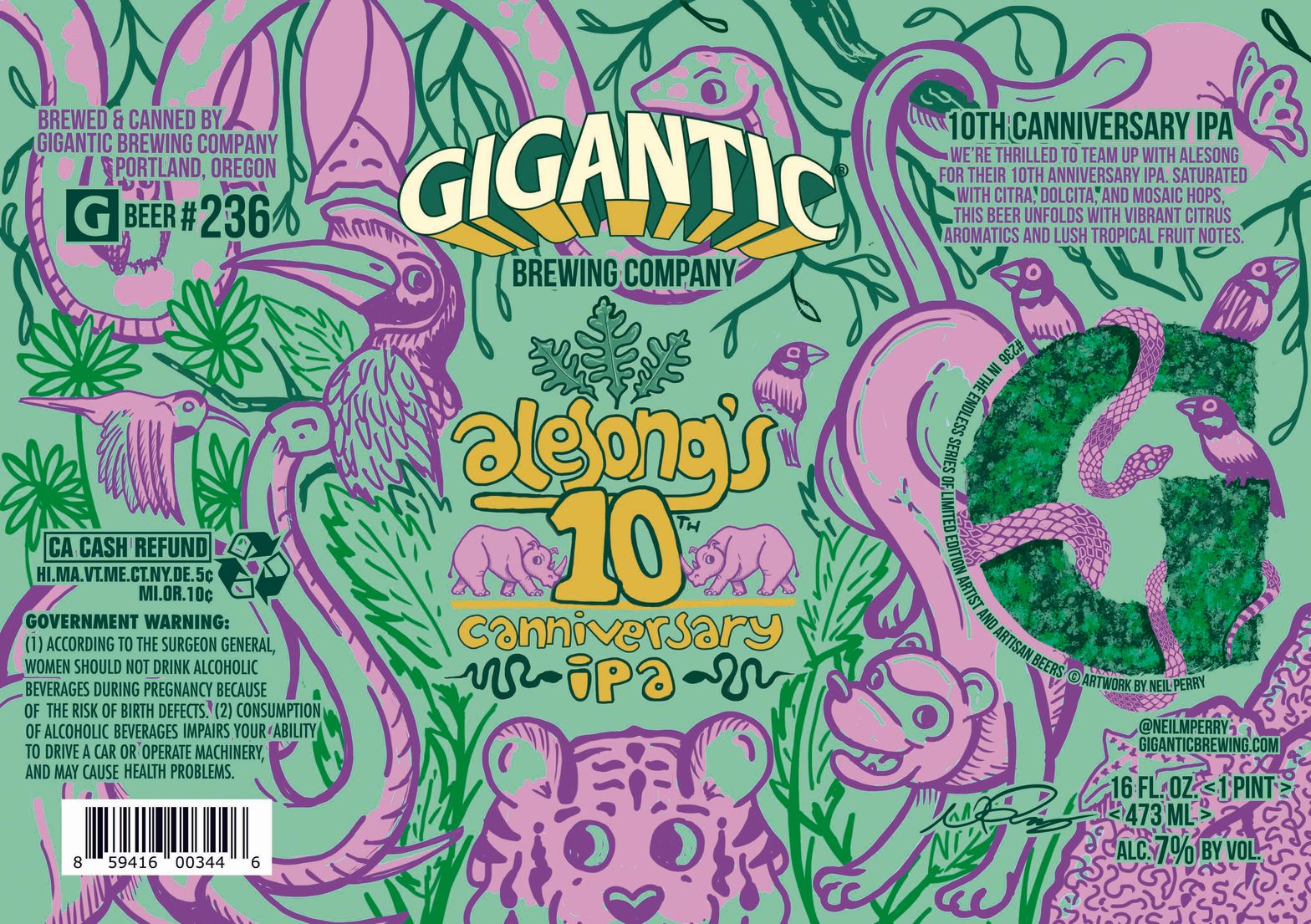 Alesong's 10th Canniversary IPA label