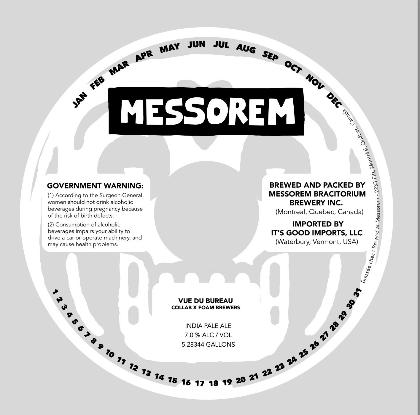 Vue Du Bureau Collab X Foam Brewers label