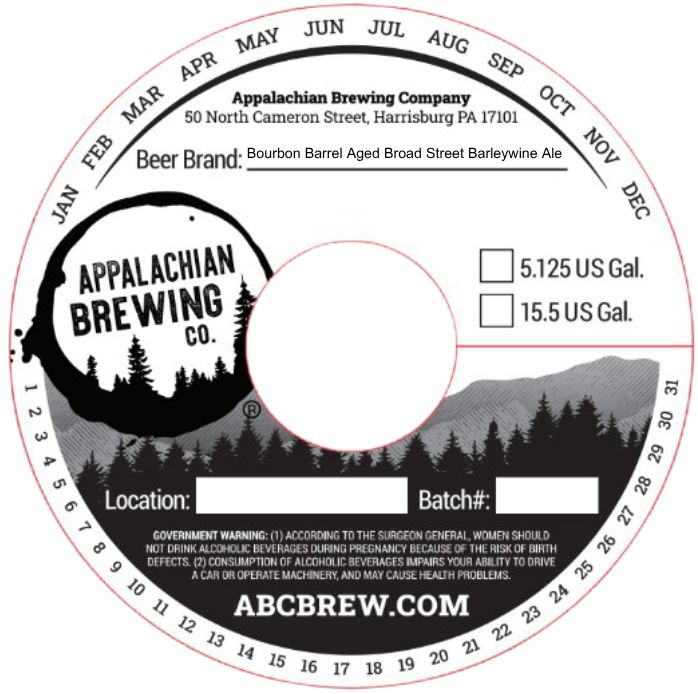 Bourbon Barrel Aged Broad Street Barleywine Ale label