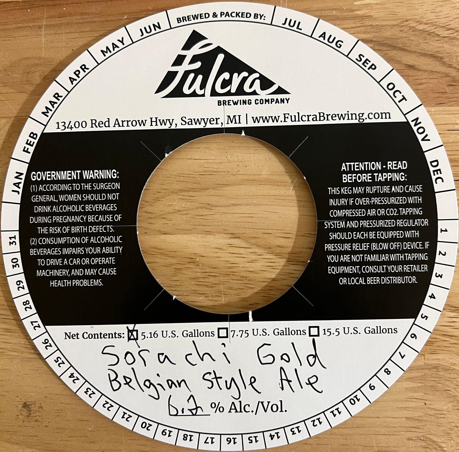 Sorachi Gold Belgian Style Ale label