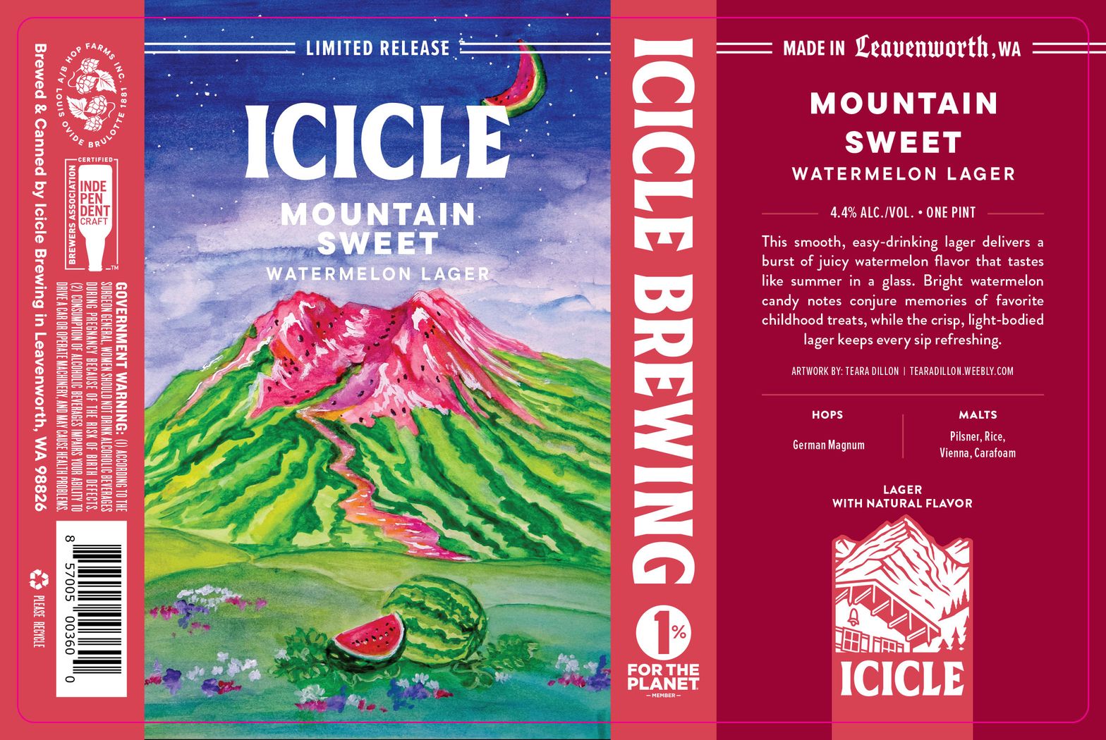 Mountain Sweet Watermelon Lager label