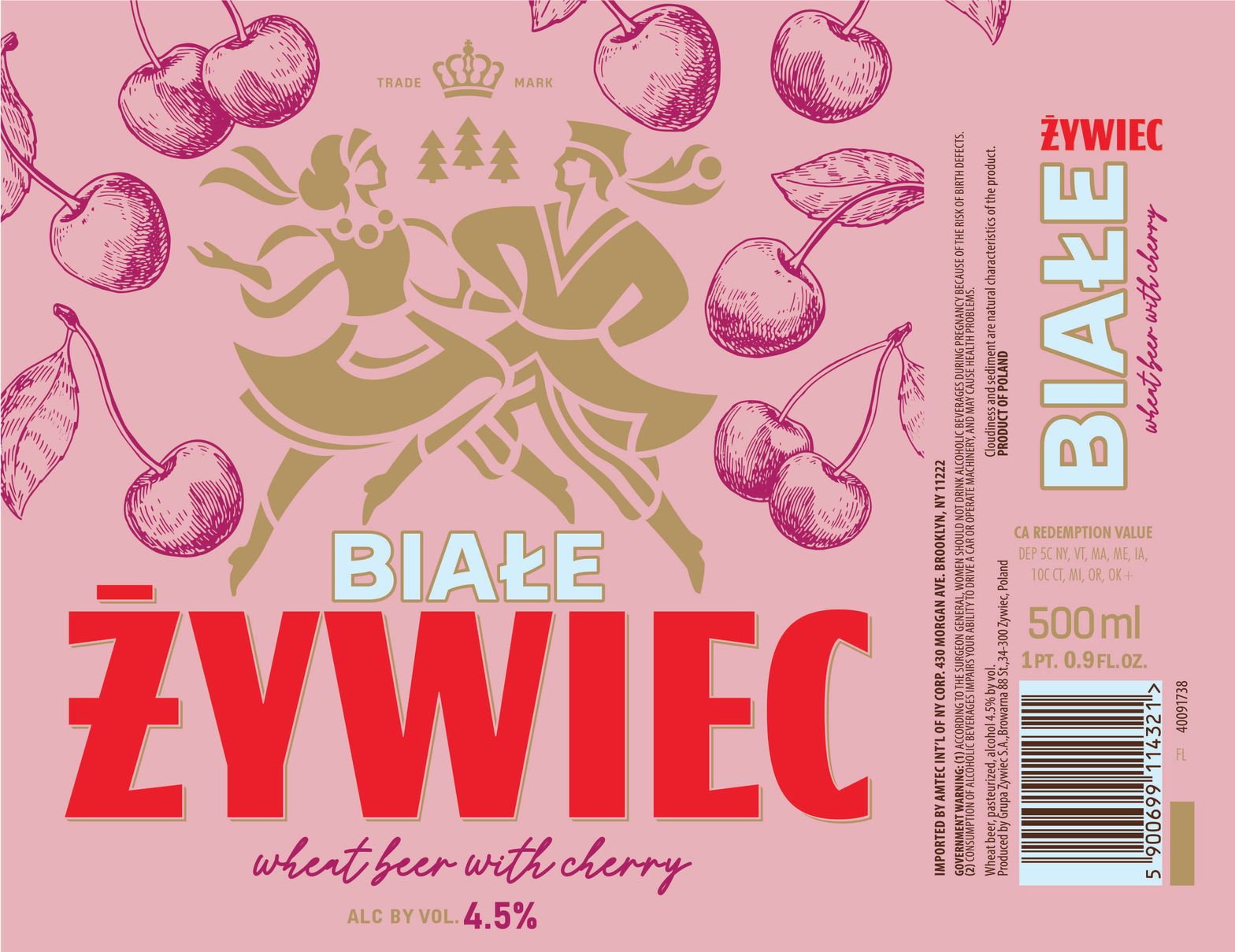 ZYWIEC BIALE CHERRY label