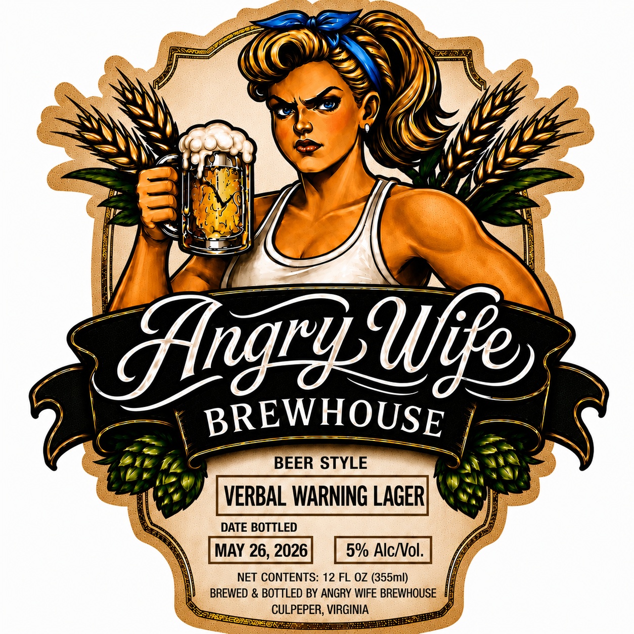 Verbal Warning Lager label