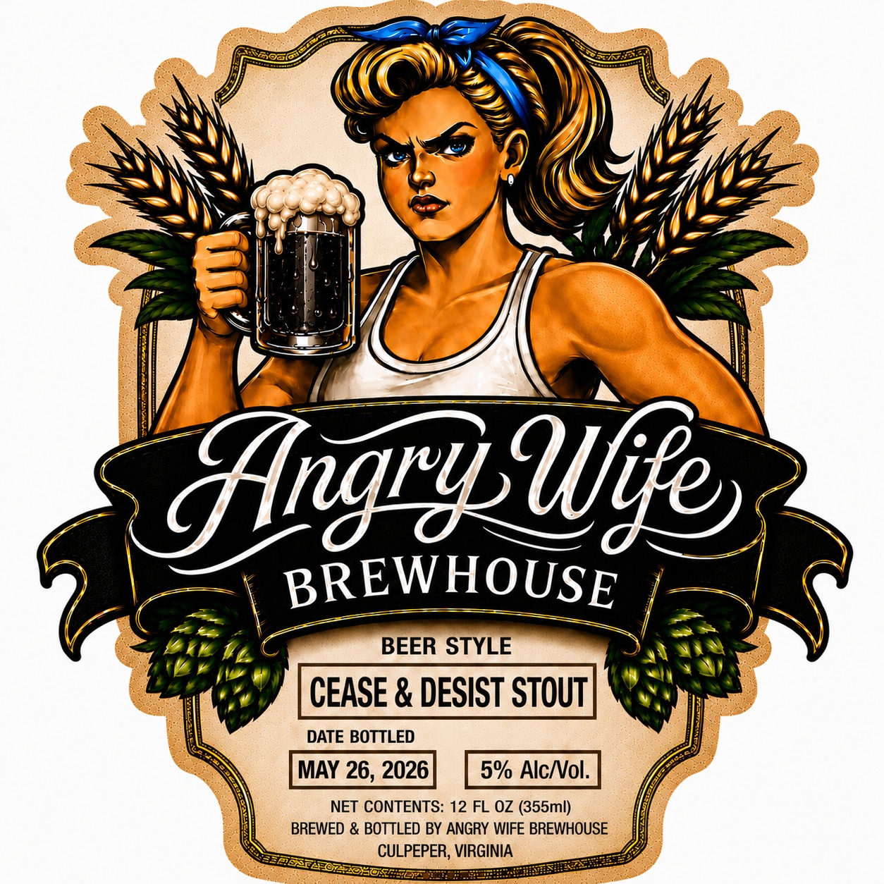 Cease & Desist Stout label