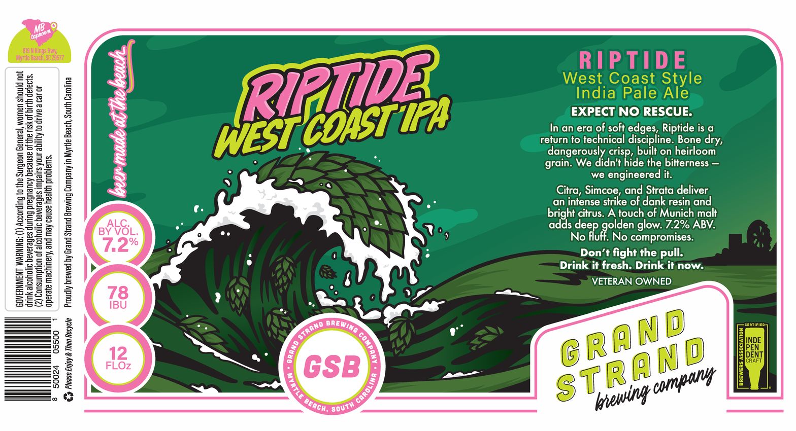 Riptide West Coast IPA label